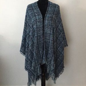 Blue Popcorn Stitch Shawl